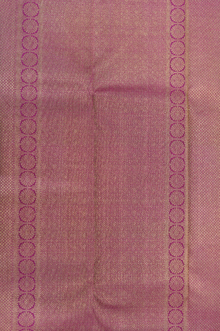 Contrast Rudraksh Zari Border With Paisley Buttas Burgundy Purple Kanchipuram Silk Saree