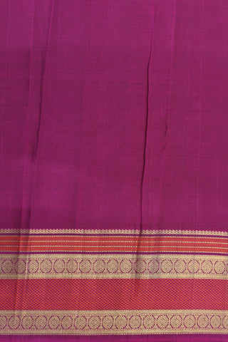 Contrast Rudraksh Zari Border With Paisley Buttas Burgundy Purple Kanchipuram Silk Saree