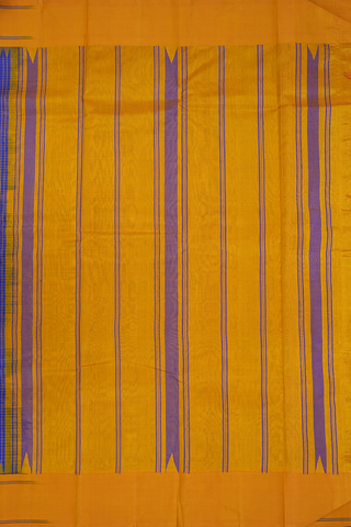 Contrast Silk Border Royal Blue Kanchi Cotton Saree