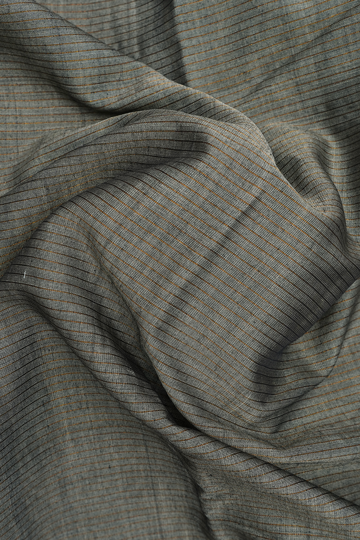 Contrast Silk Border Taupe Grey Gadwal Cotton Saree