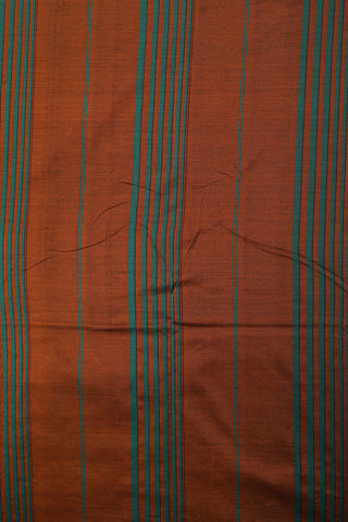 Contrast Thread Work Stripes Border In Plain Black Dharwad Cotton Saree