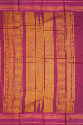 Contrast Threadwork Border Honey Orange Kanchi Cotton Saree