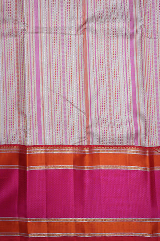 Traditional Design Cream Color Kanchipuram Silk Saree