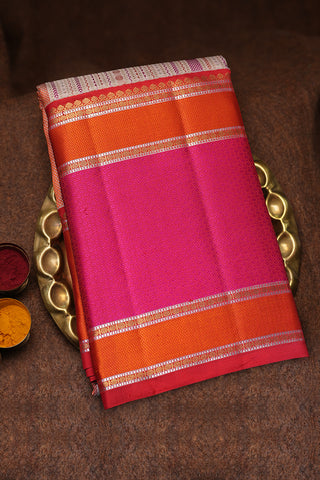 Traditional Design Cream Color Kanchipuram Silk Saree