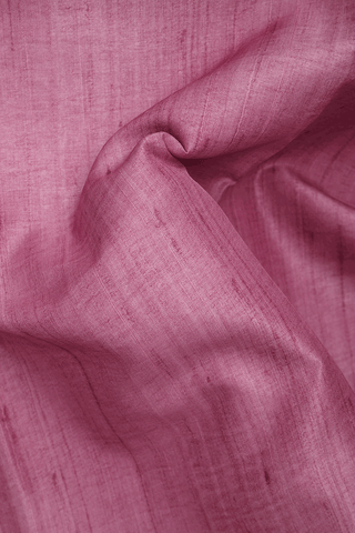 Contrast Threadwork Border Orchid Pink Semi Tussar Silk Saree