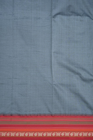 Contrast Threadwork Border Plain Pigeon Grey Dharwad Cotton Saree