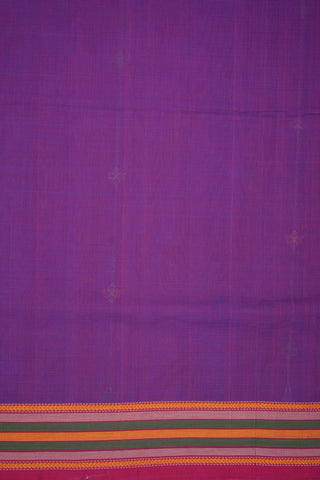 Contrast Threadwork Border Violet Coimbatore Cotton Saree