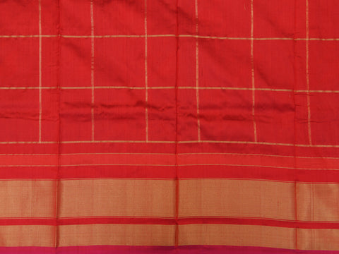 Contrast Tissue Border With Checks And Buttas Cerulean Blue Pochampally Silk Unstitched Pavadai Sattai Material