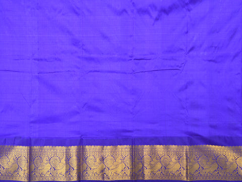 Contrast Traditional Korvai Border With Buttis Cream Color Kanchipuram Silk Unstitched Pavadai Sattai Material