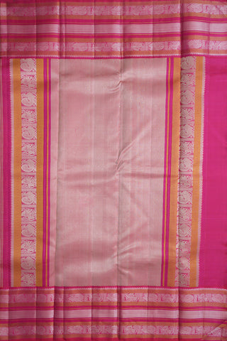 Contrast Traditional Threadwork Border Plum Purple Kanchipuram Silk Saree
