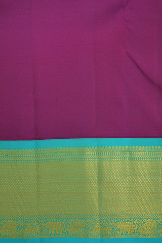 Contrast Zari Border Berry Purple Kanchipuram Silk Saree