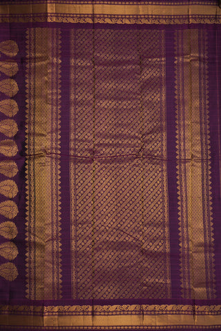 Contrast Silk Zari Border Black Gadwal Cotton Saree