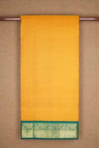 Contrast Border Honey Yellow Kanchipuram Nine Yards Silk Saree