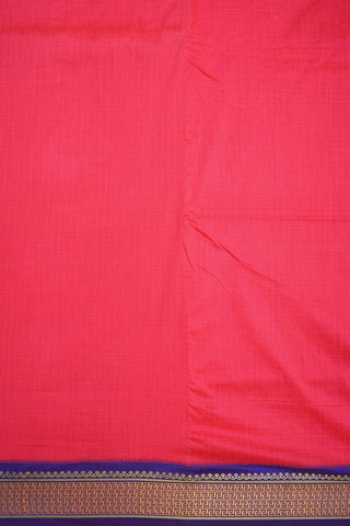 Contrast Zari Border Hot Pink Kalyani Cotton Saree