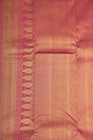 Contrast Zari Border In Allover Design Lemon Yellow Kanchipuram Silk Saree