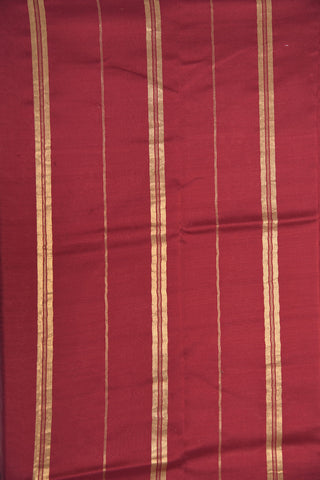 Contrast Zari Border In Plain Chocolate Brown Mysore Silk Saree