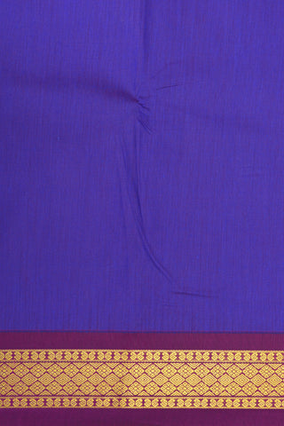 Contrast Zari Border In Plain Cobalt Blue Apoorva Cotton Saree