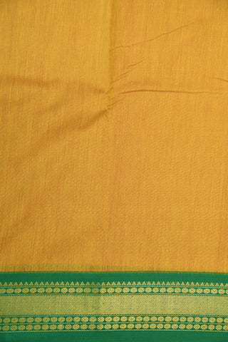 Contrast Zari Border In Plain Honey Yellow Apoorva Cotton Saree