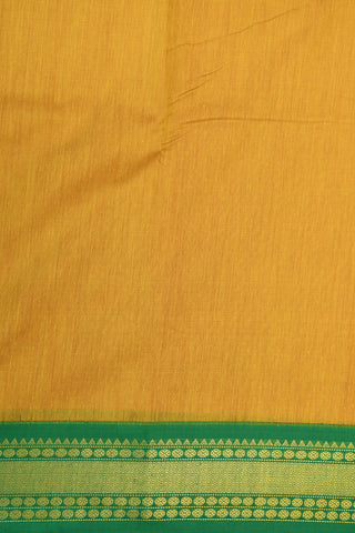 Contrast Zari Border In Plain Honey Yellow Apoorva Cotton Saree