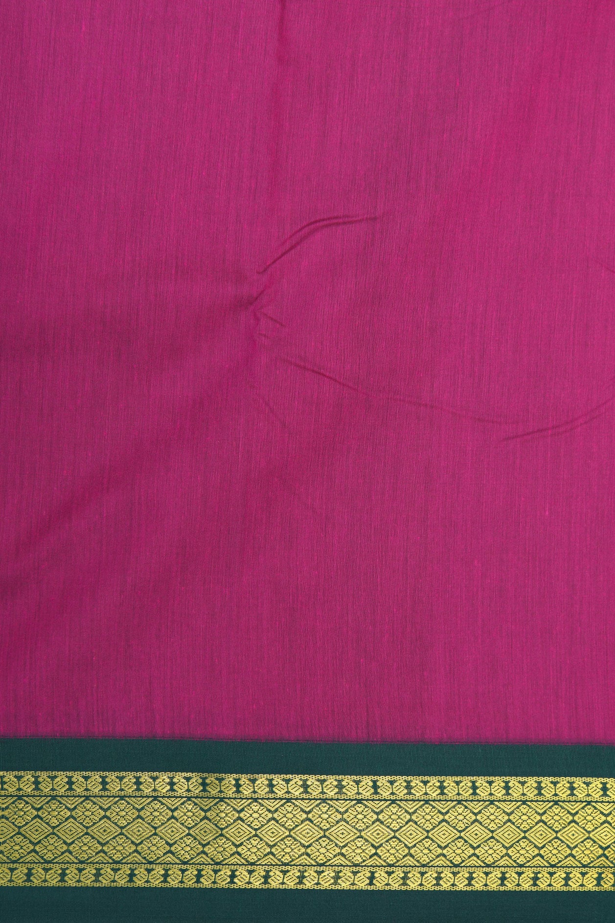 Contrast Zari Border In Plain Magenta Pink Apoorva Cotton Saree