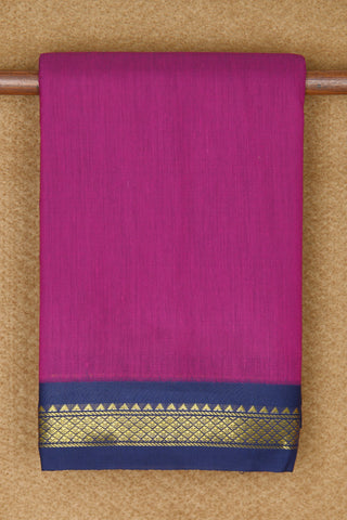 Contrast Zari Border In Plain Magenta Purple Apoorva Semi Silk Saree