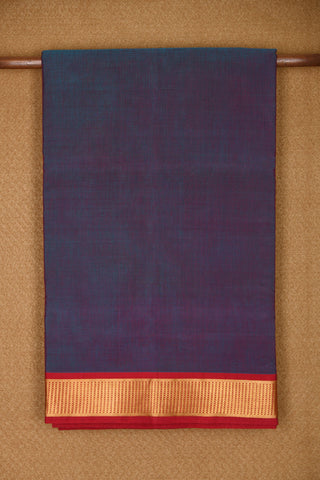 Contrast Zari Border In Plain Manthulir Color Nine Yards Silk Cotton Saree