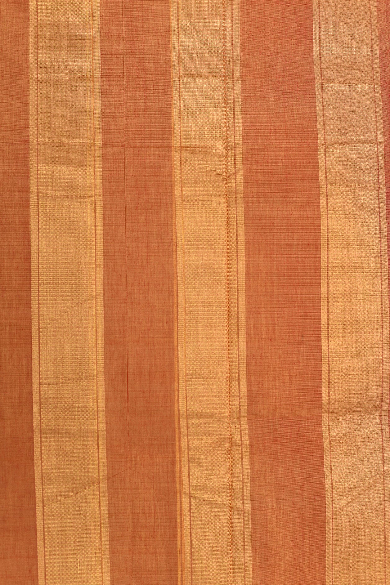 Contrast Zari Border In Plain Peach Orange Nine Yards Silk Cotton Saree