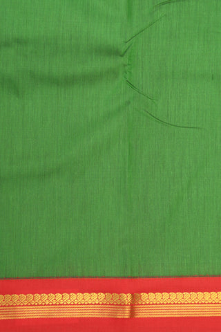 Contrast Zari Border Plain Parrot Green Apoorva Semi Silk Saree