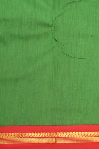 Contrast Zari Border Plain Parrot Green Apoorva Semi Silk Saree