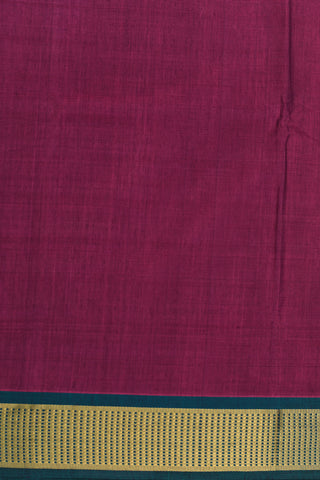 Contrast Zari Border In Plain Purple Nine Yards Silk Cotton Saree