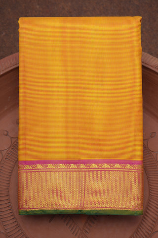 Thoranam Zari Border Marigold Yellow Kanchipuram Silk Saree