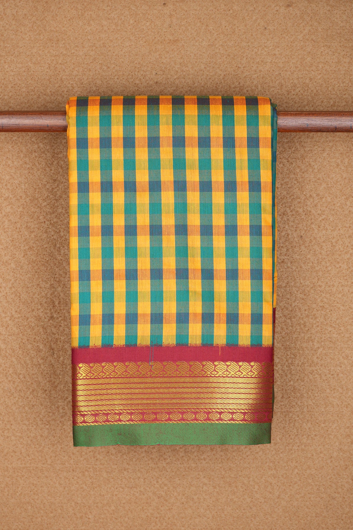 Contrast Zari Border Multicolor Apoorva Semi Silk Saree