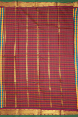 Contrast Zari Border Multicolor Apoorva Semi Silk Saree