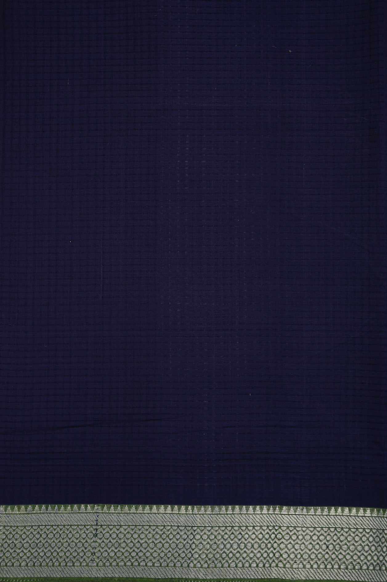 Contrast Zari Border Oxford Blue Mangalagiri Cotton Saree