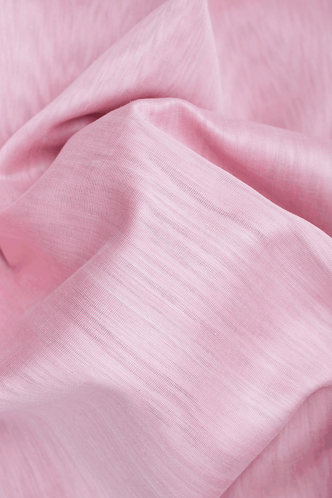 Contrast Zari Border Pastel Pink Maheswari Silk Cotton Saree