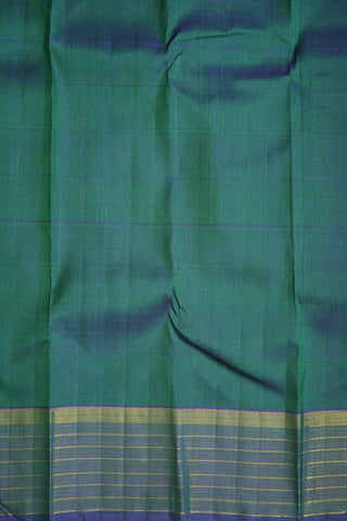 Contrast Zari Border Pistachio Green Linen Kanchipuram Silk Saree