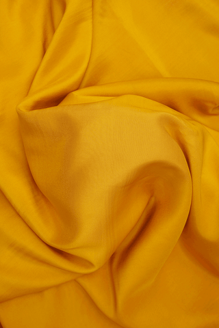 Contrast Zari Border Plain Golden Yellow Mysore Silk Saree