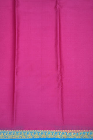 Contrast Zari Border Plain Rani Pink Mysore Silk Saree