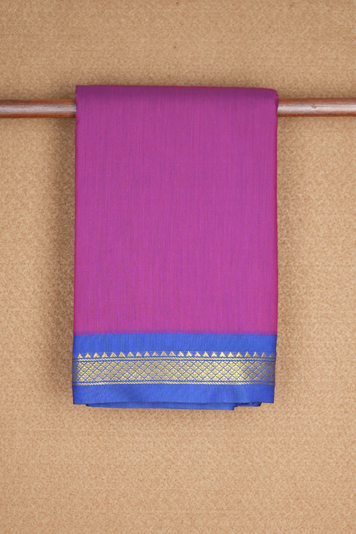 Contrast Zari Border Purple Pink Apoorva Semi Silk Saree