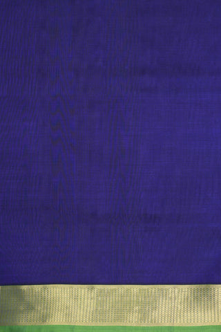 Contrast Zari Border Royal Blue Nine Yards Silk Cotton Saree