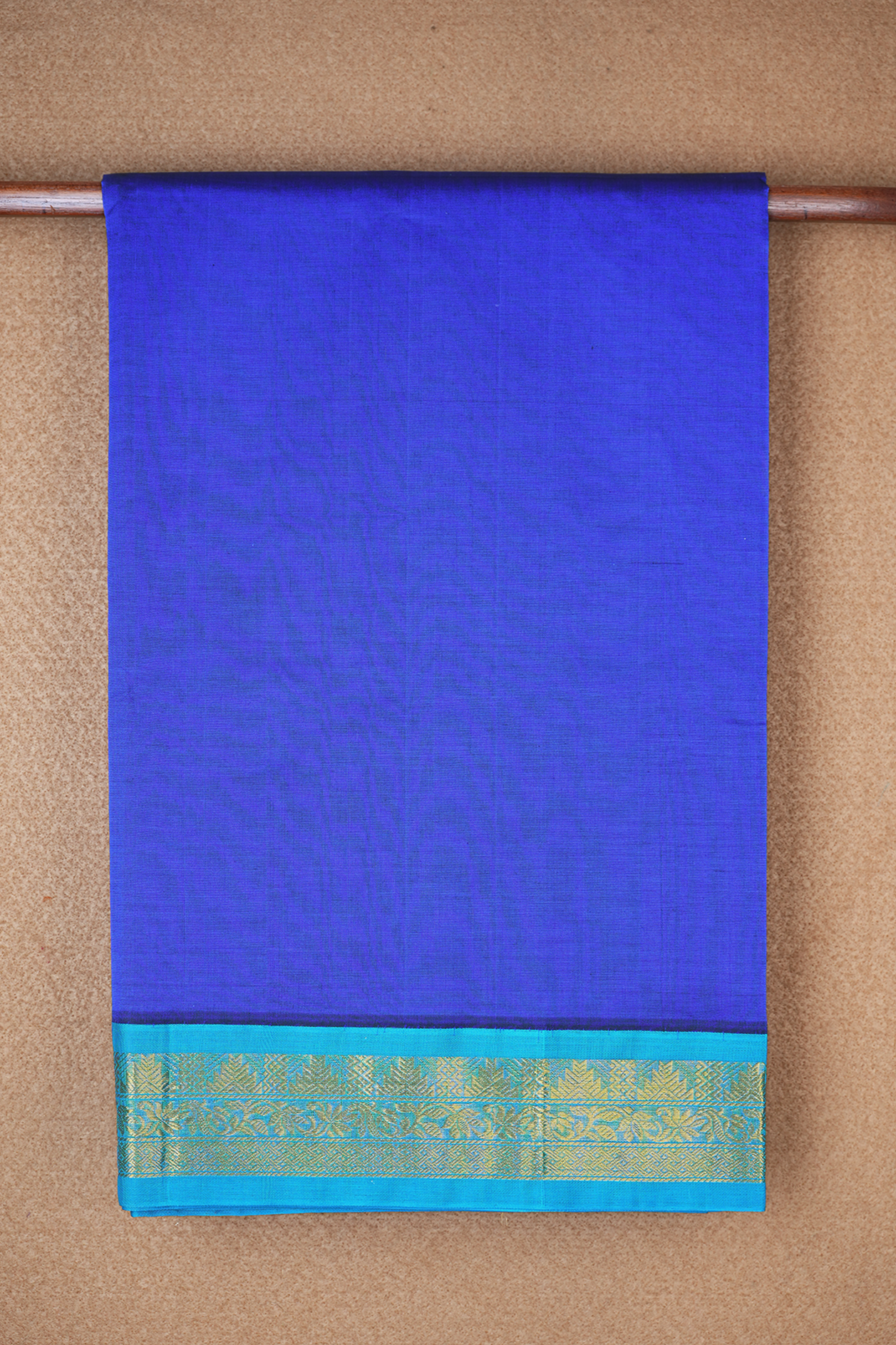 Contrast Zari Border Royal Blue Traditional Silk Cotton Saree