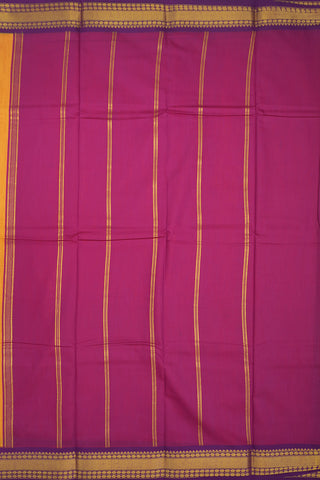 Contrast Zari Border Saffron Yellow Apoorva Semi Silk Saree