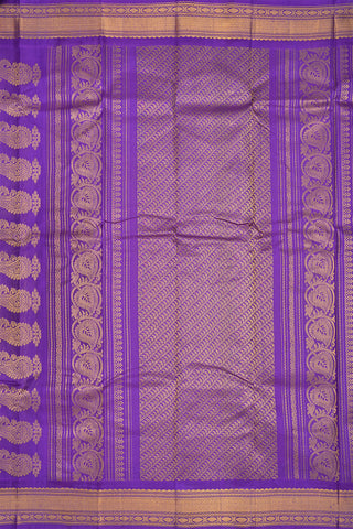 Contrast Zari Border Tan Gadwal Silk Cotton Saree