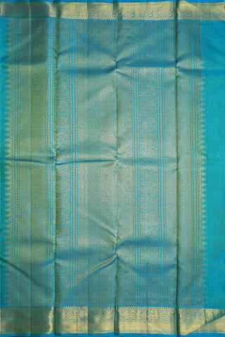 Allover Scallop Design Lime Green Kanchipuram Silk Saree