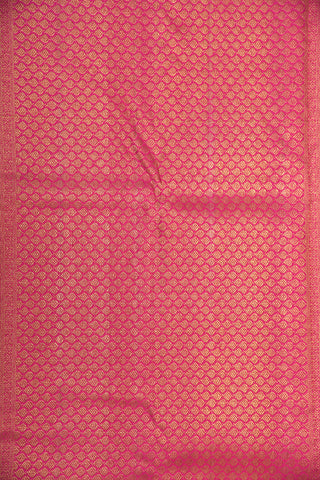 Contrast Zari Border With Allover Thread Work Design Orange Kanchipuram Silk Saree