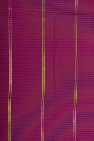 Contrast Zari Border With Monochrome Stripe Maroon Apoorva Cotton Saree
