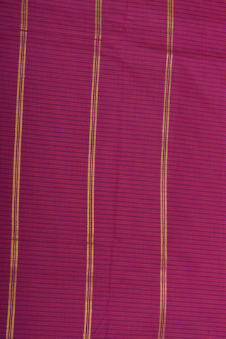 Contrast Zari Border With Monochrome Stripes Apple Red Apoorva Cotton Saree