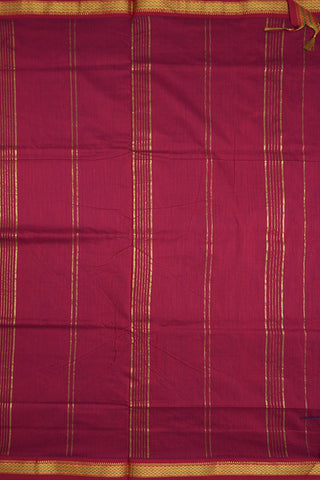 Contrast Zari Border With Self Stripes Royal Blue Kalyani Cotton Saree