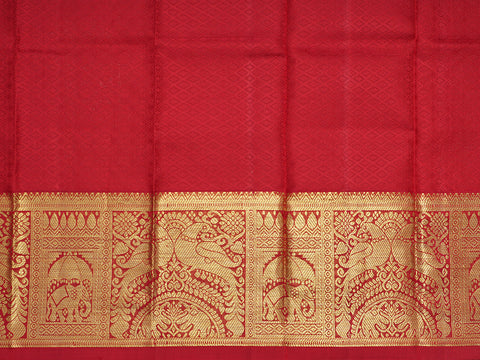 Contrast Zari Border With Silver Zari Ogee Design Mellow Yellow Pavadai Sattai Material
