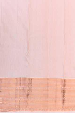Traditional Border With Copper Zari Buttas Pastel Pink Kanchipuram Silk Saree